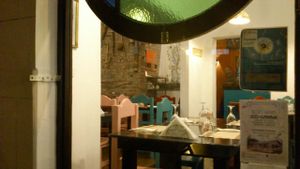 restaurant seen from the outside (a bit early in the evening!) at Vaikuntha Resto in Salta