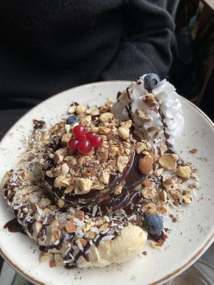 Pancakes, not the best we’re tasted 🙃  at Fern & Fika in Stockholm