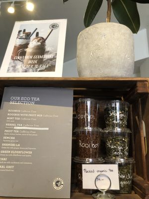 Tea selection  at Fern & Fika in Stockholm