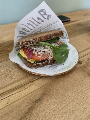 Tofu scramble sandwich   at Fern & Fika in Stockholm