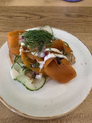 Carrots "lox” sandwich   at Fern & Fika in Stockholm