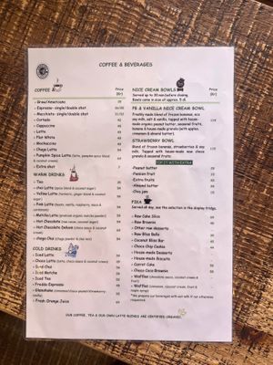 Menu Back at Fern & Fika in Stockholm