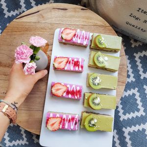 Raw cakes from Unbakery at Fern & Fika in Stockholm