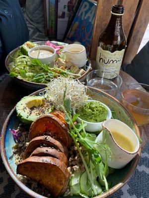 Tofu bowl and seasonal bowl at Fern & Fika in Stockholm