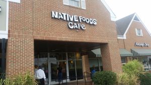 outside at Native Foods Cafe in Falls Church