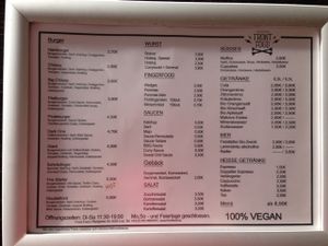 Menu on 9/2015 at Front Food in Linz