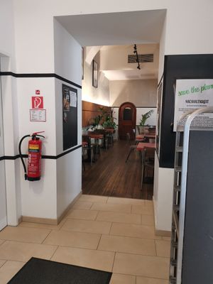 Eating area at Front Food in Linz