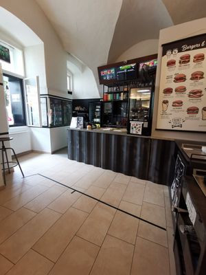 The counter at Front Food in Linz