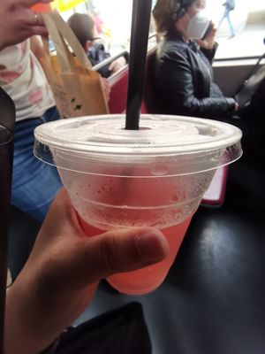 Rhubarb drink at Front Food in Linz