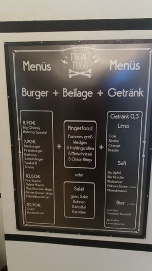 menu at Front Food in Linz