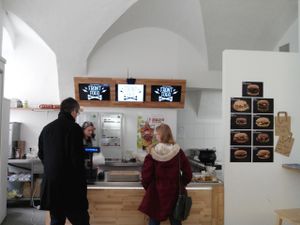 The counter at Front Food in Linz