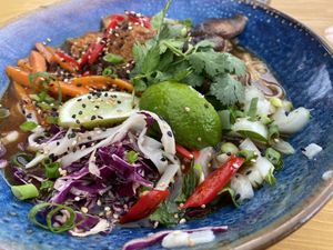 The ramen. Delicious and fresh ingredients, but too salty for my taste (due to the miso?). at GYS - Voorstraat in Utrecht