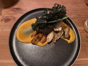 Shroom steak: good, but a bit too salty. Also, the dish didn’t contain a lot of protein. at GYS - Voorstraat in Utrecht