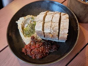 Bread side very delicious dips!!!! at GYS - Voorstraat in Utrecht