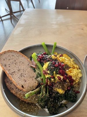 cilbir (turkish eggs) made with tofu instead of egg. very tasty  at GYS - Voorstraat in Utrecht