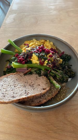 cilbir (turkish eggs) made with tofu instead of egg. very tasty  at GYS - Voorstraat in Utrecht