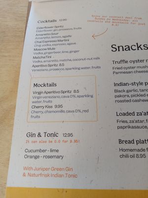 Cocktail and mocktail menu (English, June 2025) at GYS - Voorstraat in Utrecht