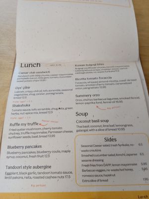 Lunch menu (English, June 2025) at GYS - Voorstraat in Utrecht