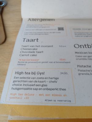 Cake menu (Dutch, June 2025) at GYS - Voorstraat in Utrecht