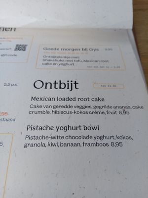 Breakfast menu (Dutch, June 2025) at GYS - Voorstraat in Utrecht