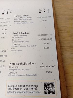 Natural, rose and non-alcoholic wine menu (English, June 2025) at GYS - Voorstraat in Utrecht
