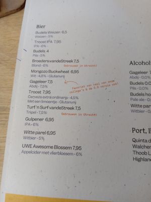Beer menu (Dutch, June 2025) at GYS - Voorstraat in Utrecht