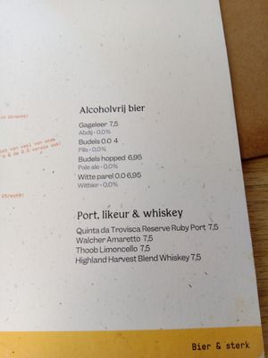 Non-alcoholic beer menu (Dutch, June 2025) at GYS - Voorstraat in Utrecht