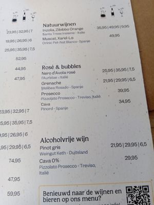 Natural, rose and non-alcoholic wine menu (Dutch, June 2025) at GYS - Voorstraat in Utrecht