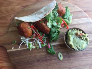 Vegan “Fish Taco" at GYS - Voorstraat in Utrecht