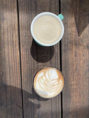 Mocha and herbal coffee at Good Eden in New Orleans