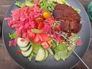 The kimchi made this salad sing💕 at Good Eden in New Orleans