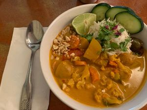 Curry bowl at Good Eden in New Orleans