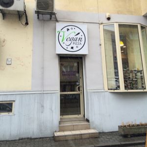 Front door at Vegan Pizza in Warsaw