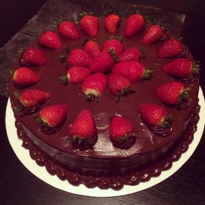 9'Chocolate Ganache Strawberry Cake  at Veganbites - Eastern Ave in Las Vegas