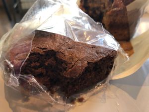 Vegan brownie at Marcopolo Freelife in Ushuaia