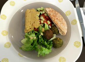Falafel with hummus and salad at Le Balagan in Marseille