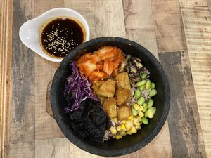 Monkey head mushroom bibimbap  at Nature Cafe 自然疏食 - The Aperia in Central Singapore