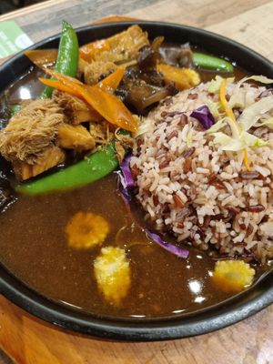 Monkey mane mushroom rice hot stone at Nature Cafe 自然疏食 - The Aperia in Central Singapore