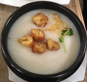 Albalone chicken porridge at Nature Cafe 自然疏食 - The Aperia in Central Singapore