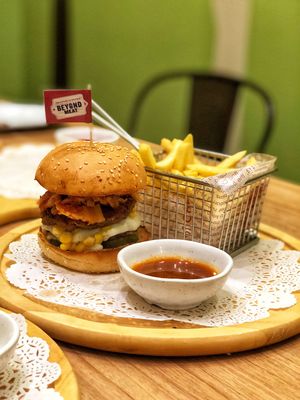 Kimchi burger  at Nature Cafe 自然疏食 - The Aperia in Central Singapore
