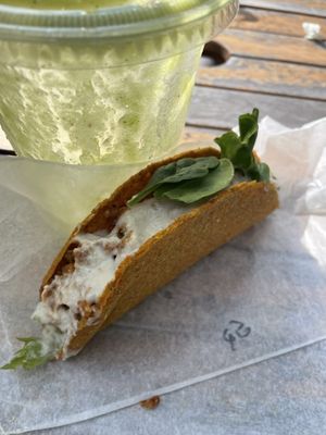 Spicy chick’n taco at Nucleus Raw Foods in Luzerne