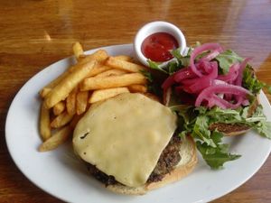 quinoa veg burger at Veggie Grill by Next Level in Pasadena