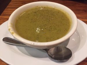 zucchini soup at Veggie Grill by Next Level in Pasadena
