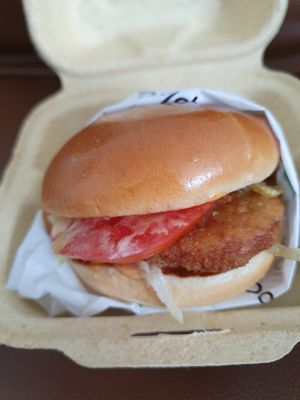 V crabcake at Veggie Grill by Next Level in Pasadena