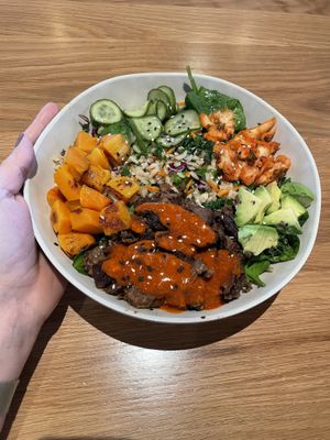 The kimchi steak bowl  at Veggie Grill by Next Level in Pasadena