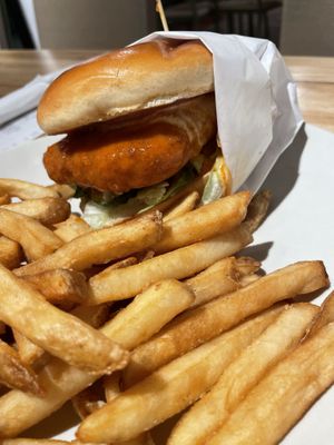 Buffalo bomber with fries  at Veggie Grill by Next Level in Pasadena