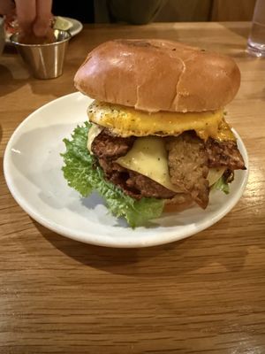 Burger with ‘egg'  at Veggie Grill by Next Level in Pasadena
