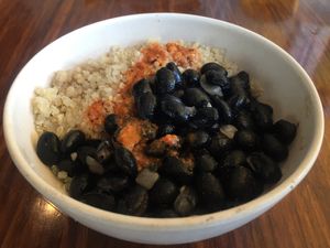 Black bean and quinoa mini-bowl at Veggie Grill by Next Level in Pasadena