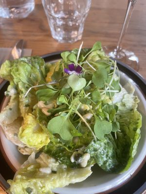 kale starter  at ONDA in Helsinki