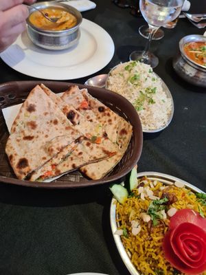 Vegetable stuffed paratha at The Kathmandu in Torremolinos